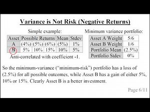 Portfolio Variance is Not Risk