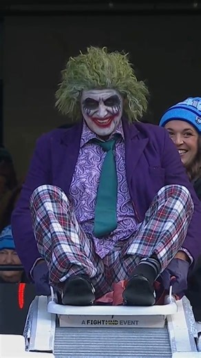 The Macedonian Marvel, Peter Daicos, goes down the Big Freeze 11 slide as Heath Ledger, The Joker 🃏🤡 | Collingwood Football Club