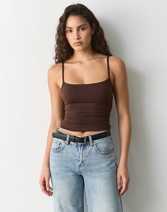 Built-in Bra Thin Strap Cami in Fudge Fantasy | Glassons AU