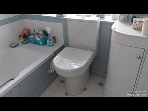 Toilet installation, Eastbrook close coupled rimless comfort hight