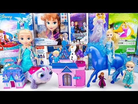 Disney Elsa and Anna Toys Unboxing | Elsa Doll and Nokk Horse Set | Anna Doll Stackable Castle Toy