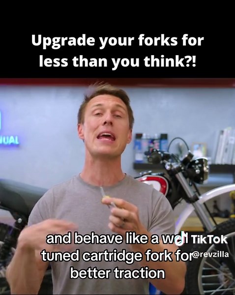 How To Install Gold Valve Emulators | The Shop Manual (See our profile to watch!) • Damper rod forks are common on motorcycles, and they’re total crap! Damper rods are an inherently flawed way to create suspension damping, but lots of bikes get them because they’re cheap to manufacture. Upgrade your damper-rod fork to work like a well-tuned cartridge fork with Race Tech’s Gold Valve Emulators. In this episode, Ari shows you how to install GVEs and goes over how to modify the damper rod, set oil 