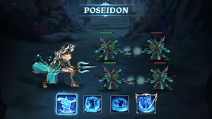 Poseidon arrives on January 22nd!🔱 Summon this Sea God after tomorrow's update and thrash your enemies with mile-high waves using this Verdian SSR Hero! 🌊 #MythicHeroes #RPG | Mythic Heroes