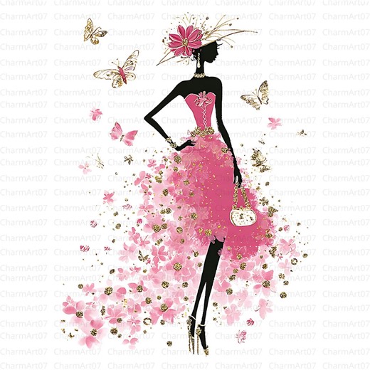34 Pink Woman Silhouette Clipart, Watercolor Art, Junk Journal (digital Download)jpg - Etsy
