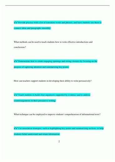 Middle Level English OSAT Latest Update Graded A2871