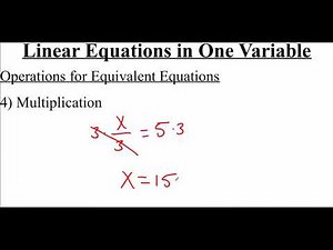 P.3.1 Solving Linear Equations in One Variable