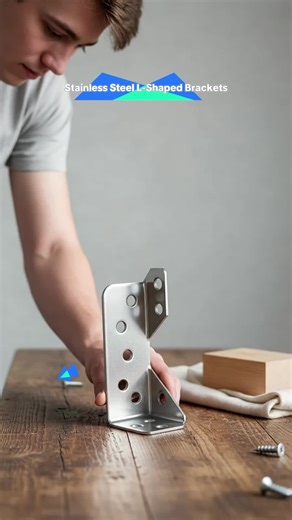Stainless Steel Corner Brackets Set with Screws, Universal L-Shaped Support for Wood Furniture, Bookshelves, Drawers, Tables, Chairs