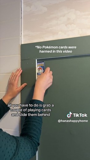 I wish I’d known this trick for my first board and batten wall! Grab any type of playing cards and use them to level out your board and batten pieces. Luckily my kids leave Pokémon cards lying around everywhere, but any will do 😂 Then just caulk and fill the gap as normal. If you skip the step, you’ll get a horrible ridge 😝 Save this for later! Board and batten, diy tricks, bathroom makeover #boardandbatten