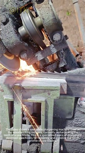 The working process of a saw blade sharpening machine