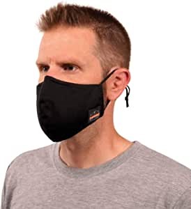 Ergodyne Skullerz 8800 Two Layer Contoured Face Cover Mask, Small/Medium, 3-Pack, Black