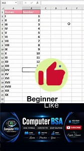 Excel Expert banna hai? Toh yeh trick seekh lo! 😱 Number to Roman in 1 Sec! 🔥 #excel #computerbsa