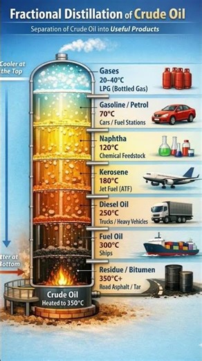 Fractional Distillation of Crude Oil Explained | Oil Refinery Process | Crude Oil |