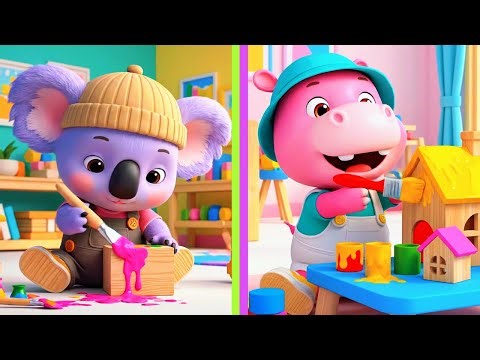 🎨 Colorful painting Animals Safari Rescue & Boo Boo Song - Learn Colors Compilation For Kids