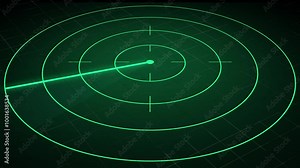 radar hud animation on grid background. Radar screen animated, 3d world map radar HUD animation.
