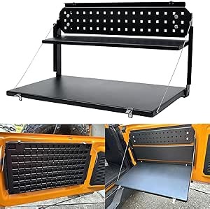 Tailgate Table and Molle Panel Fit for 2021 2022 2023 2024 2025 Ford Bronco 2/4 Door Aluminum Foldable Double-Layer Cargo Shelf