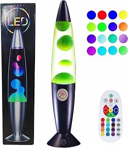 LEHAHA 13.5" LED Liquid Motion Lamp - Versatile Remote Control for 17 Unique Color Transitions, Soothing Liquid Night Light, Perfect for Home Decor, Living Room, Office, Bedroom