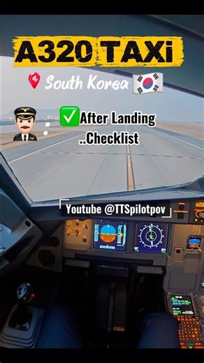 What Pilots Do After Landing 🇰🇷 | A320 Taxi Cockpit View ✈️