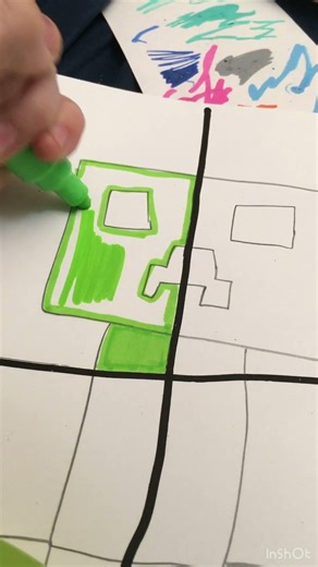 Drawing creeper from Minecraft in 4 different art styles #minecraft