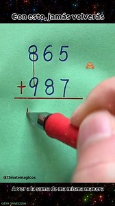 ¡Nunca volverás a ver una suma igual! 😱✨ Con este método visual, sumar es más fácil, rápido y hasta divertido. 🔢✍️ Ideal para enseñar a los más pequeños o para reforzar conceptos básicos de aritmética. Además, es tan versátil que lo puedes aplicar en cualquier momento. 🚀 📌 ¿Ya lo conocías? Cuéntame en los comentarios 👇 👍 Dale like, comparte este video y ayuda a otros a aprender con claridad. 🔔 ¿Quieres dominar más trucos como este? Escríbeme al WhatsApp https://wa.link/npfaht y empieza a 