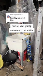 1.5K views · 19 reactions | I use a bucket and cheap pond pump from home depot to recirculate the water. it gets changed every week or so. The water is disposed so that it evaporates and I can collect the dust for proper disposal. | Foxhead Workshop | Facebook