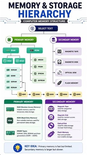 032 🚀 Computer Memory Hierarchy Explained | RAM, ROM & Storage in 10 Seconds #Shorts
