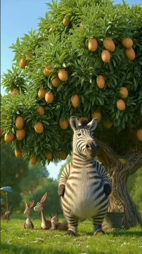 zebra saves the mango plant for drying #tree #watering #ai #water #zebra