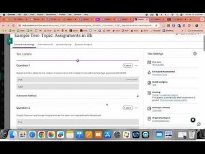 Blackboard Test Question Types