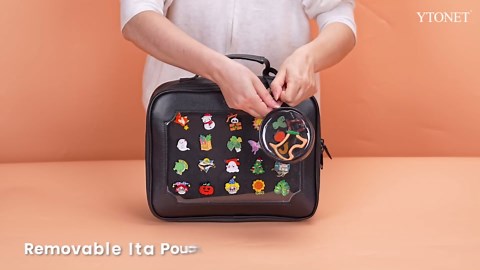 Ytonet Enamel Pin Trading Book 14 Pages, Pin Display Bag with Cute Ita Pouch, Removable Pin Board with Three Color, Pins Display Case for Collectors, Pin Holder for Travel Souvenir, Brooches, Earring