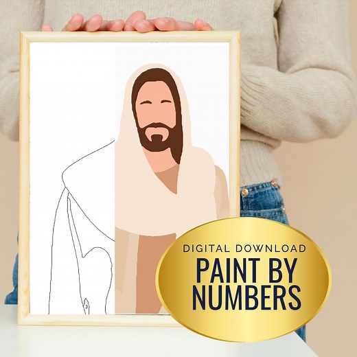 Jesus Christ Paint by Number | Color by Number | LDS | Young Women Activity | Kids FHE Craft | Easter General Conference | Come Follow Me - Etsy