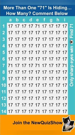 Can You Spot 71 Among All 17s? 👀🧠 #interactivequiz