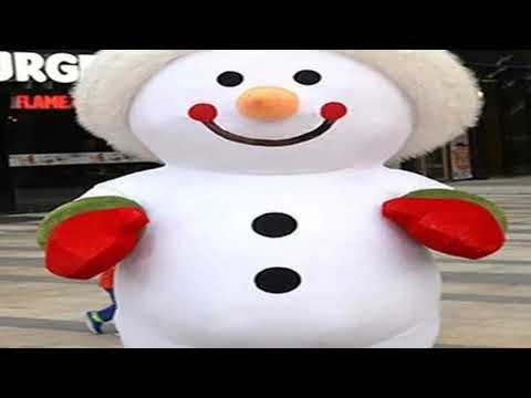 Inflatable Snowman Mascot Costume Adult Fancy Dress Christmas Party Kawaii Mascot Costume