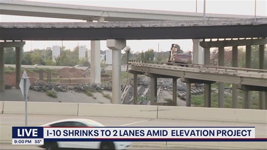Elevation project shrinks I-10 to 2 lanes