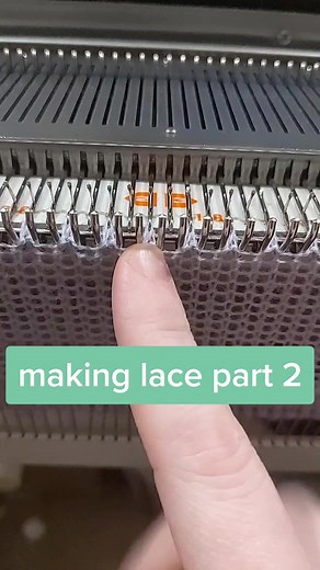 making lace part 2 #knittingmachine #happyhooking #lace #knittingmachinequeens #thebombpops #toyota901 #teamtextiletok