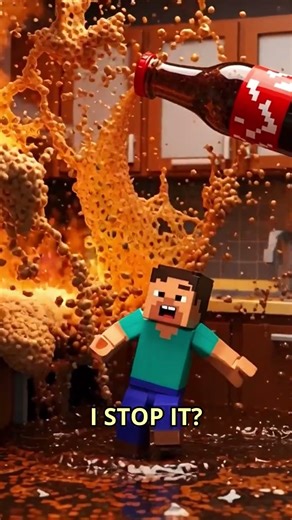 This was a mistake on Steve’s part — the experiment completely collapsed! #minecraft #funny #humor