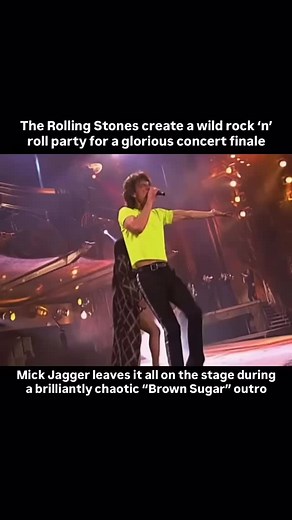 @rollingstonesnews …Unfortunately “Brown Sugar” hasn’t seen the stage in several years, but the song was always one of the Stones’ most explosive live numbers. The energy is so raw and unfiltered, it truly the ultimate rock ‘n’ roll party. This clip, taken from the final moments of their 1998 performance in Bremen, Germany, captures Mick at his absolute wildest. He goes full throttle, becoming the brilliantly chaotic frontman only he can pull off. It’s almost impossible to wrap your head around 
