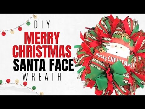 Santa Deco Mesh Ribbon Wreath DIY