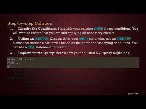 How to optimize SQL queries with multiple conditions using ORDER BY