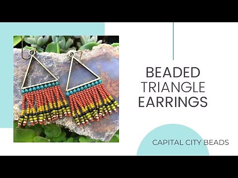 Beaded Triangle Earrings