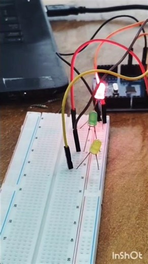 OLevel Practical Arduino uno Board LED light blinking❤️💚💛 (IOT) #olevel #arduino #uno #practice