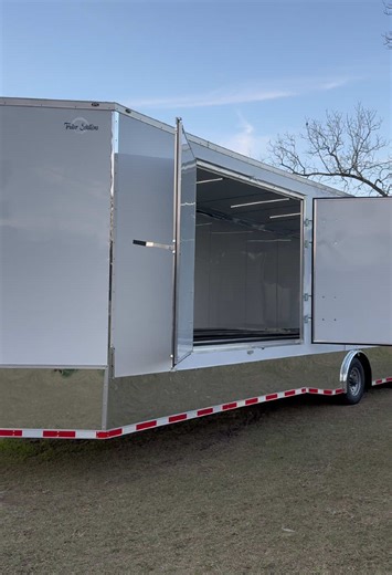 Take a look at this beautiful 36’ carhauler I got to shoot yesterday. 🤩 It was HUGE! The electric winch for the ramp was a nice upgrade. Ready to haul cars in style? Visit www.trailersolutionsga.com or give me a call/text at (229)457-6539 #carhauler #hotshot #trailer #enclosedtrailer #cartransport #carhauler