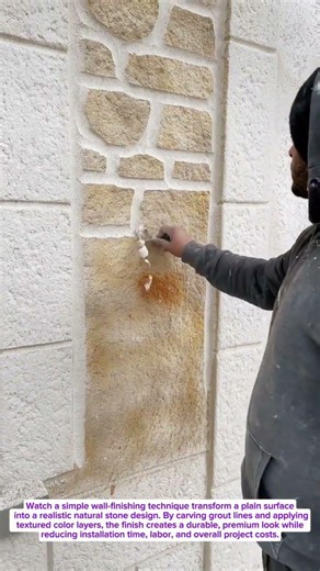 Stone Wall Finishing Trick Looks Like Real Masonry!