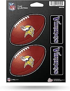 Rico Industries NFL Football Minnesota Vikings The Quatro Decal Set - 4 Piece Decal Set