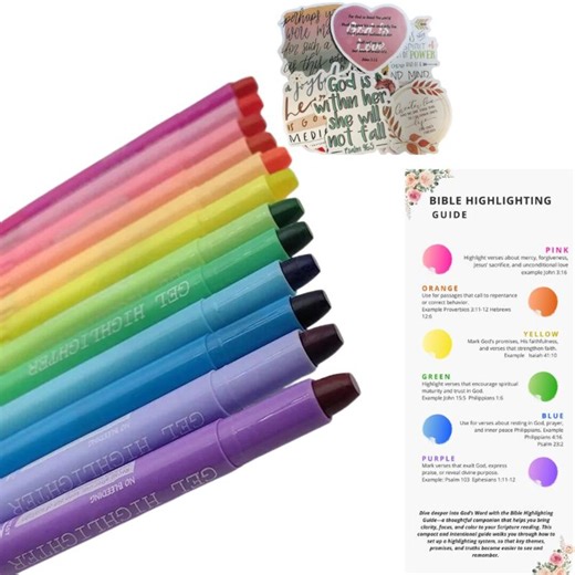 Bible Highlighting Guide Set Includes 12 Markers   10 Stickers   Color Guide - Etsy Canada