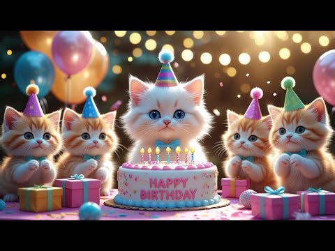 Cats Singing Happy Birthday 🎂🐱 | Cute Animal Birthday Song for All Ages