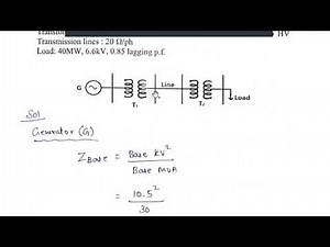 Solved Problem for Calculating Per Unit Impedance Diagram #powersystemanalysis