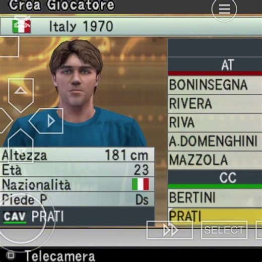 Italy 1970 squad on Pes 6 PSP Emulator #retrogaming