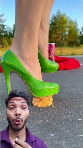 CRUSHING Potato Chips in High Heels! 👠💥 #shorts #satisfying