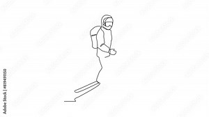 Animated self drawing of Snowboard sports video illustration. Snowboard sports design in simple linear continuous style video concept. Sports themes design for your asset video design illustration.