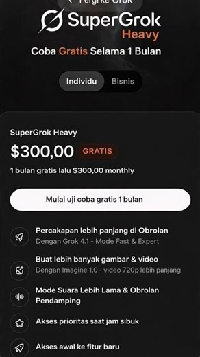 SUPERGROK HEAVY 1BULAN DAN 1tahun klik link di deskripsi Profil#grok #grok4 #grokai #supergrok