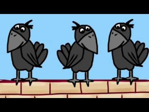 3 Crows sat upon a wall (kids song) (Three craws)